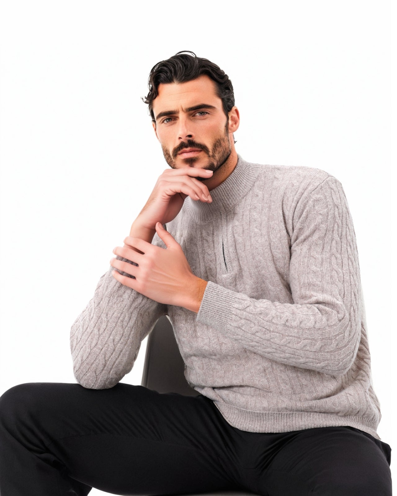 Heritage Cashmere Woven Half Zip