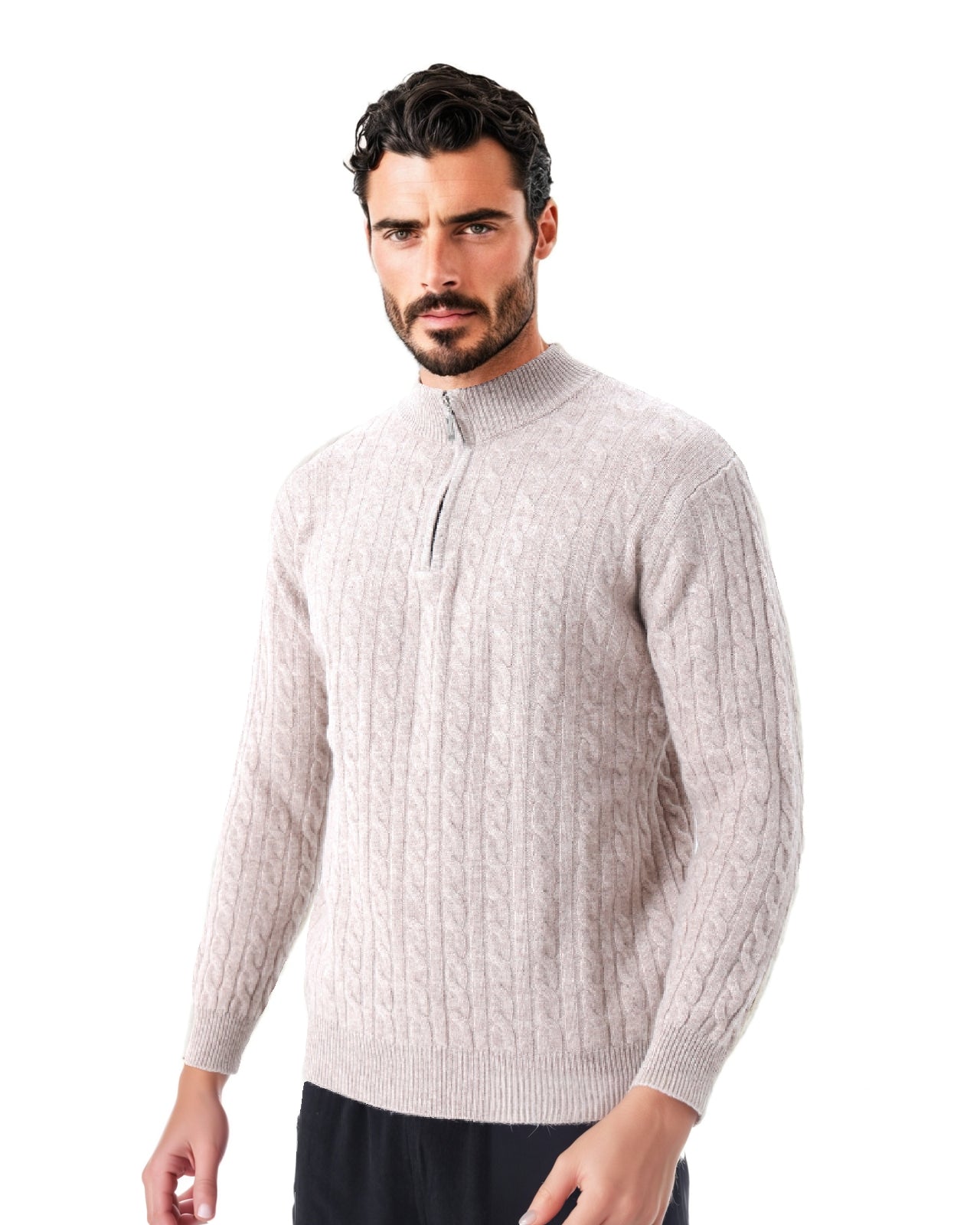 Heritage Cashmere Woven Half Zip