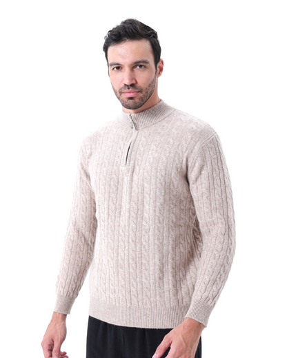 Heritage Cashmere Woven Half Zip