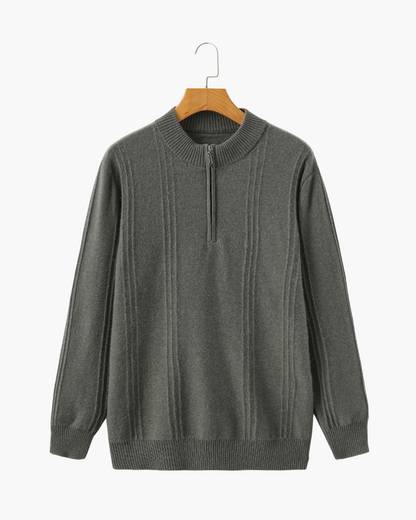 Heritage Cashmere Ribbed Half Zip