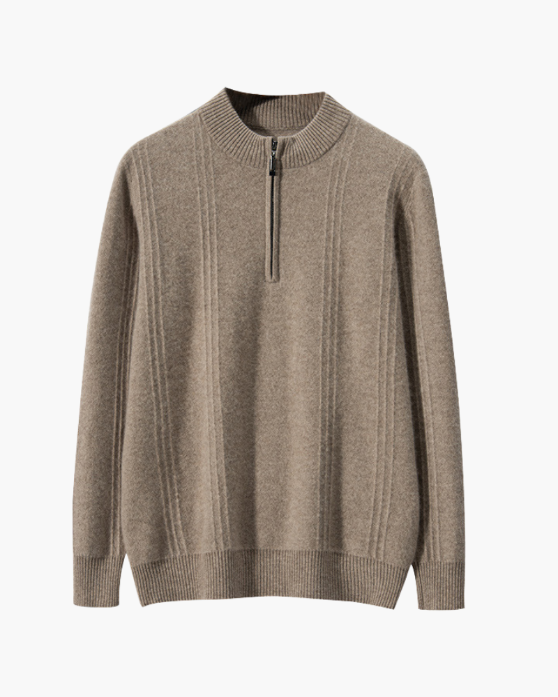 Heritage Cashmere Ribbed Half Zip