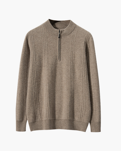 Heritage Cashmere Ribbed Half Zip