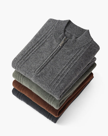 Heritage Cashmere Ribbed Half Zip