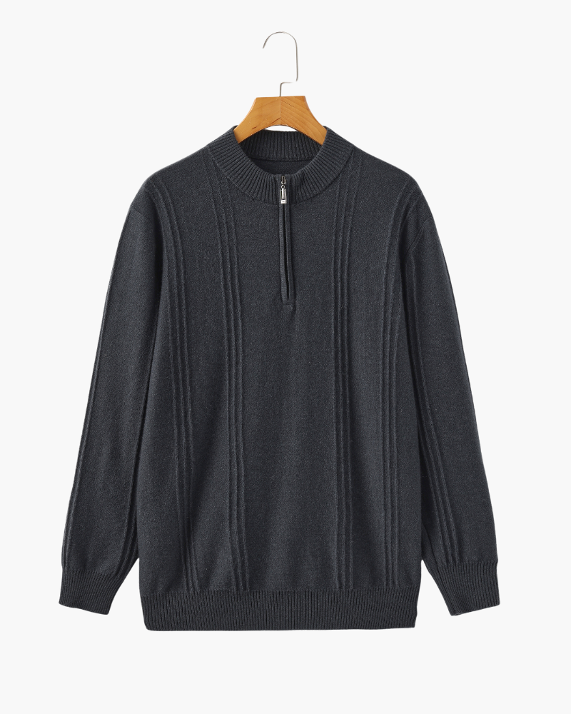 Heritage Cashmere Ribbed Half Zip