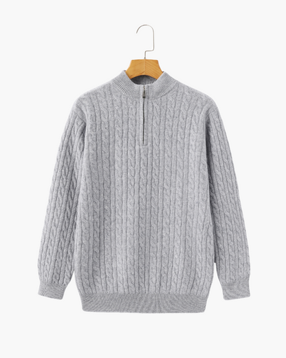 Heritage Cashmere Woven Half Zip