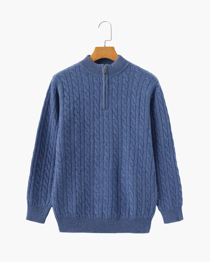 Heritage Cashmere Woven Half Zip