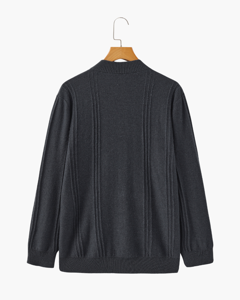 Heritage Cashmere Ribbed Half Zip