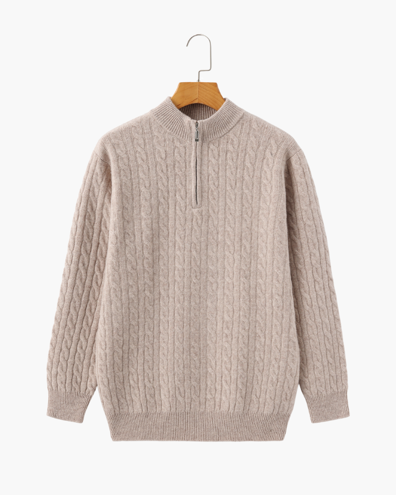 Heritage Cashmere Woven Half Zip