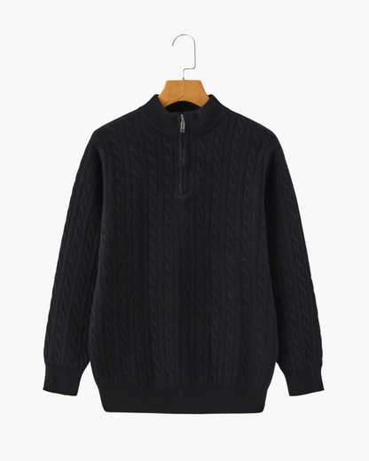 Heritage Cashmere Woven Half Zip