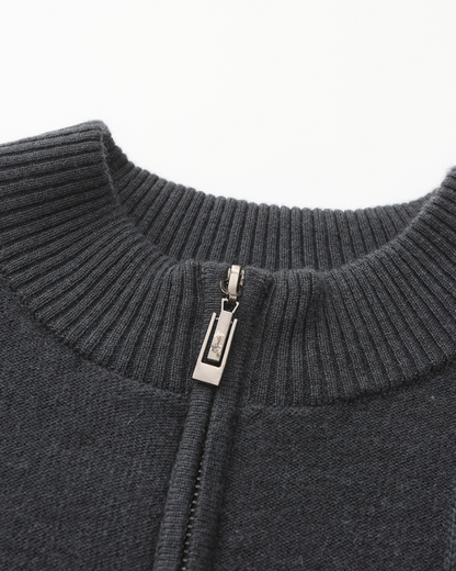 Heritage Cashmere Ribbed Half Zip