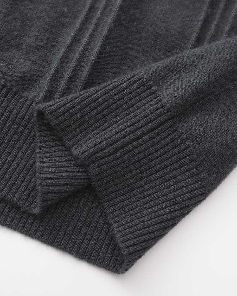 Heritage Cashmere Ribbed Half Zip