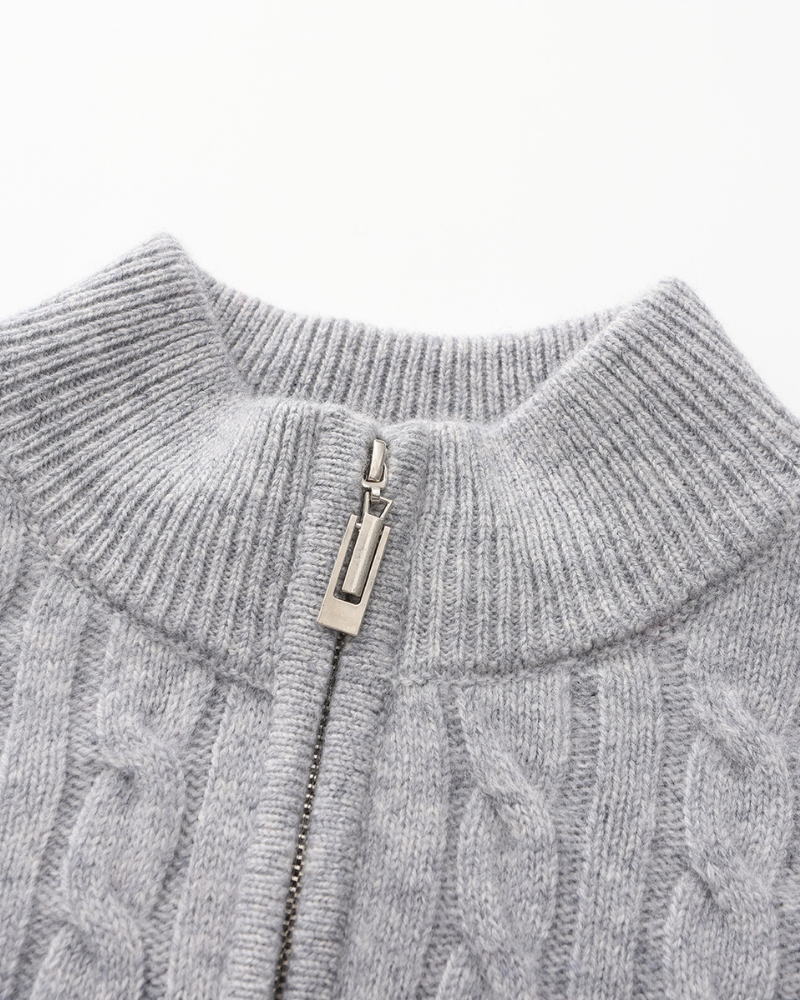 Heritage Cashmere Woven Half Zip