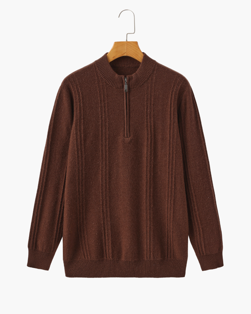 Heritage Cashmere Ribbed Half Zip