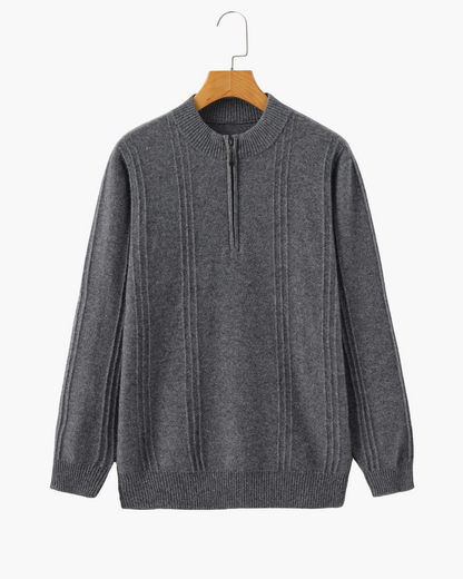 Heritage Cashmere Ribbed Half Zip