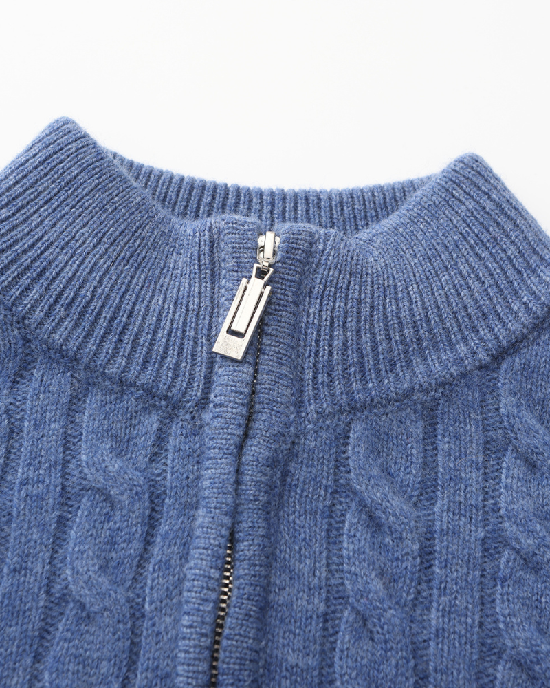 Heritage Cashmere Woven Half Zip