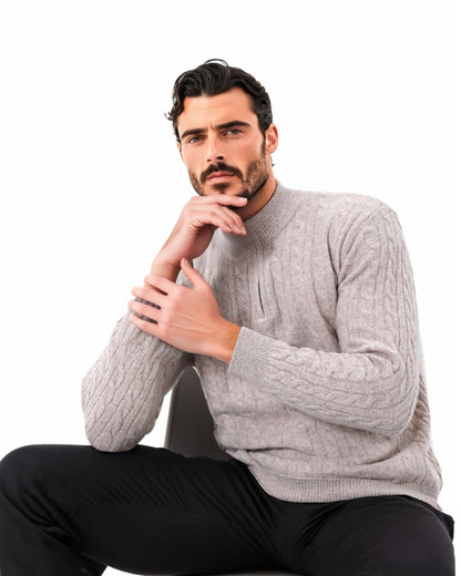 Heritage Cashmere Woven Half Zip