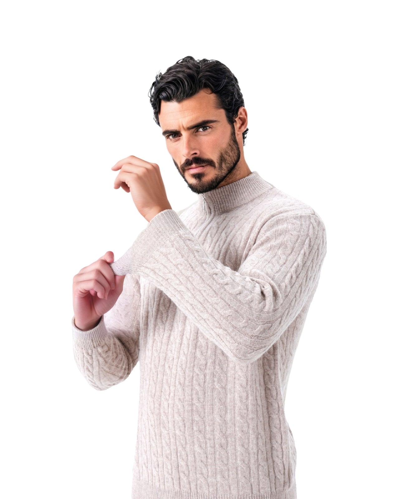 Heritage Cashmere Woven Half Zip